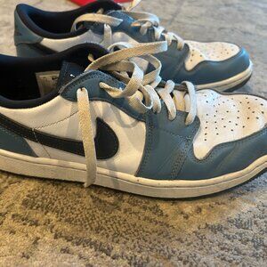 Air Jordan 1 Low Midnight Light Blue Golf Sneaker, Size 11.5